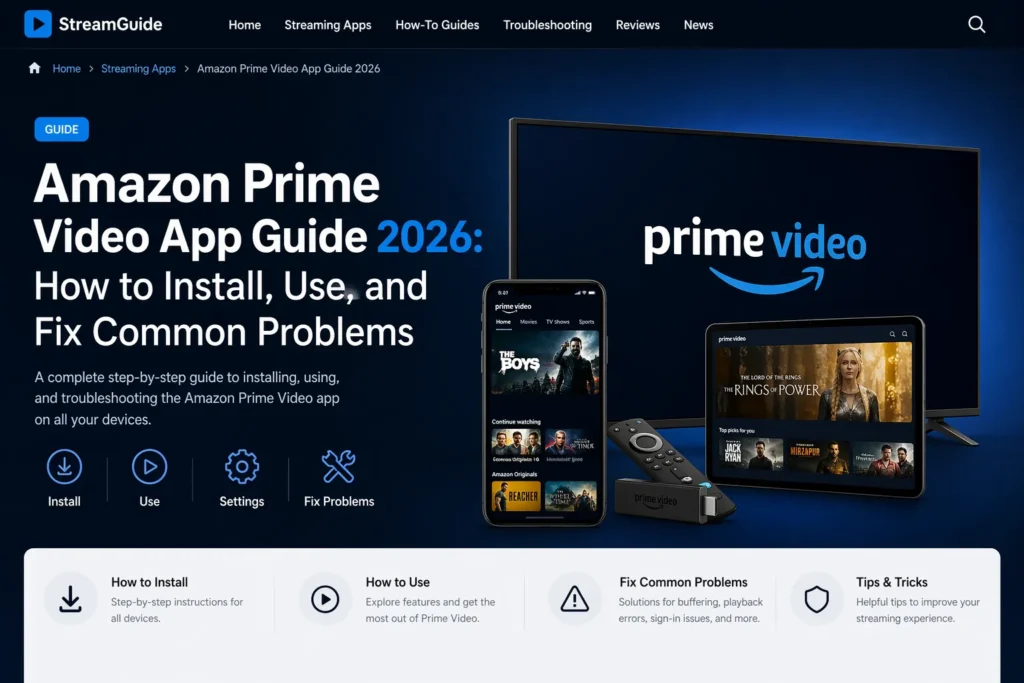 Amazon Prime Video App Guide 2026: How to Install, Use, and Fix Common Problems