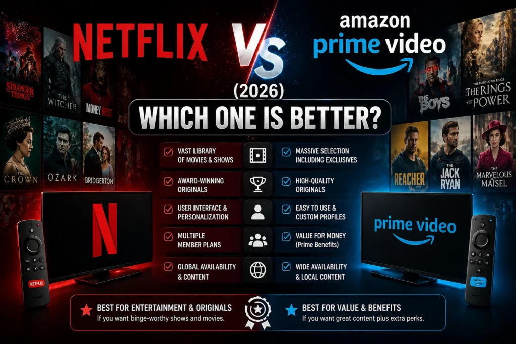 Netflix vs Amazon Prime Video (2026): Which One Is Better?